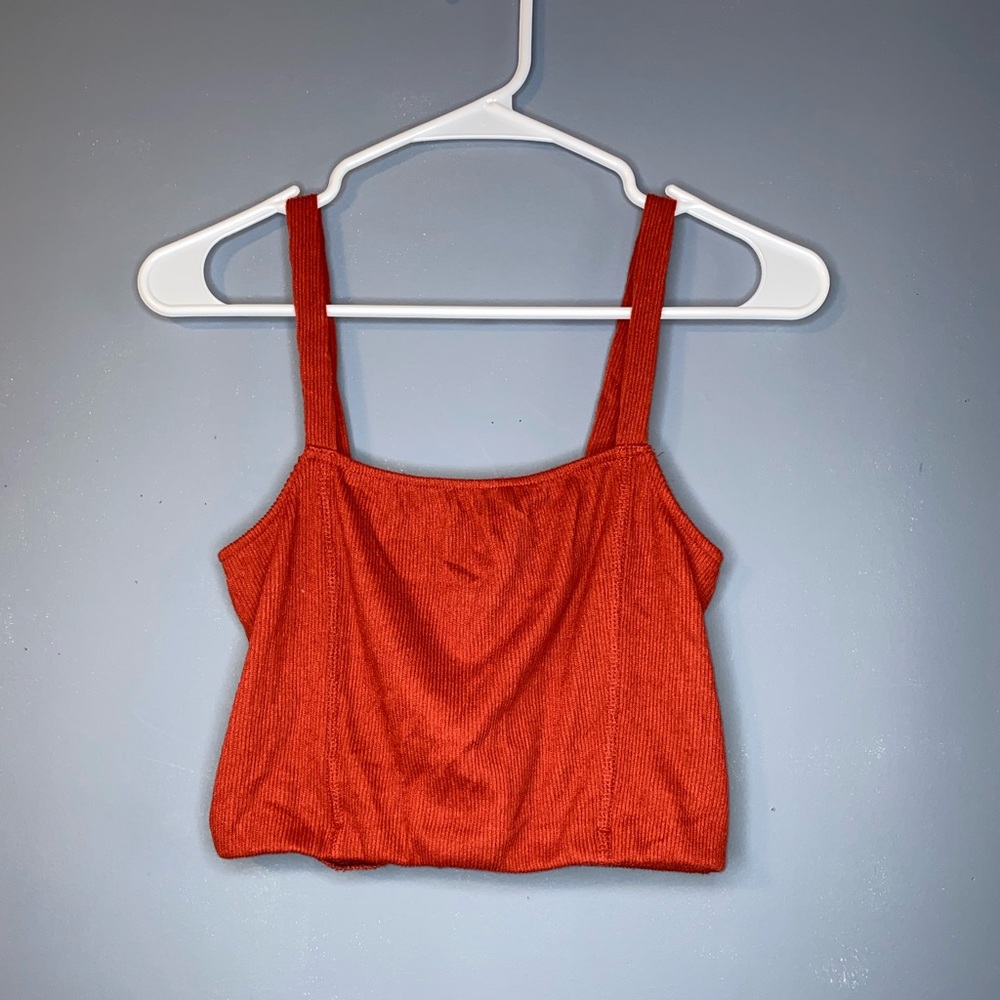 New With Tags Forever 21 Burnt Orange Ribbed Cropped Top | Women’s Size Medium